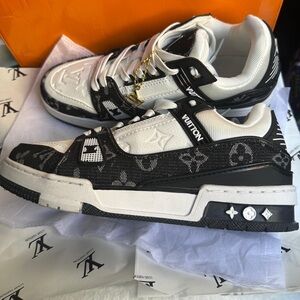 Louis Vuitton Monogram Black and White Sneakers